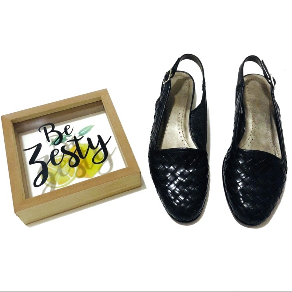 NATURALIZER woven leather slingback flats